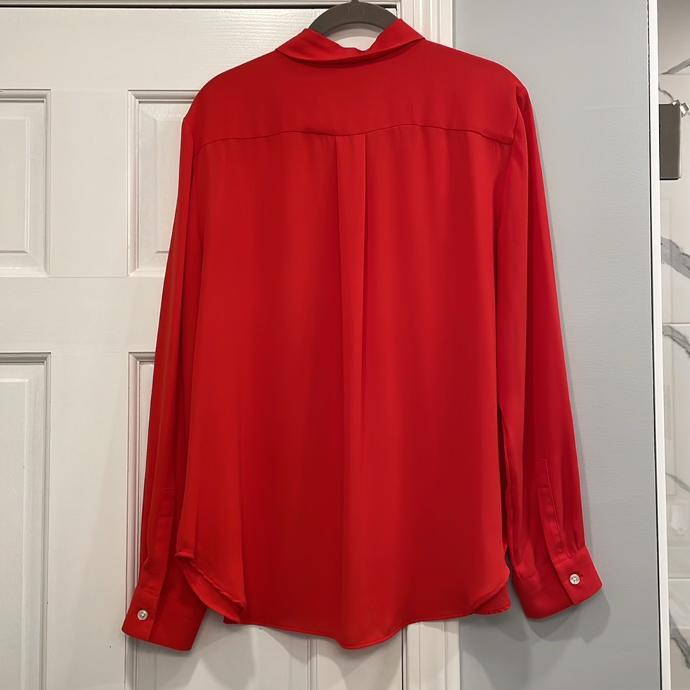 Loft Women’s Red Button-Down Blouse - image 3